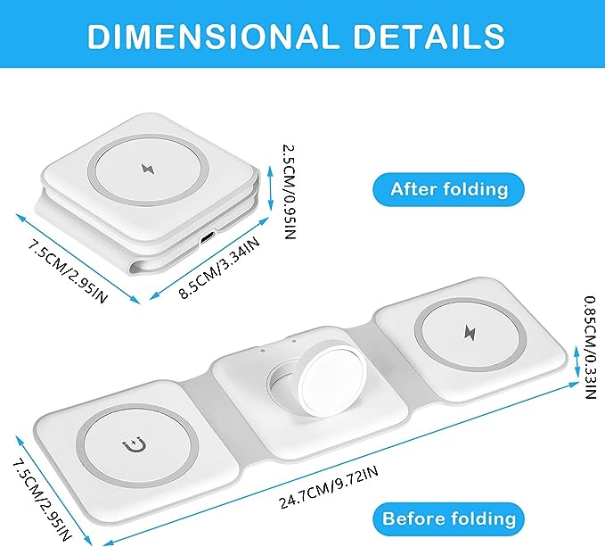 3 in 1 Folding Wireless Magnetic Charger