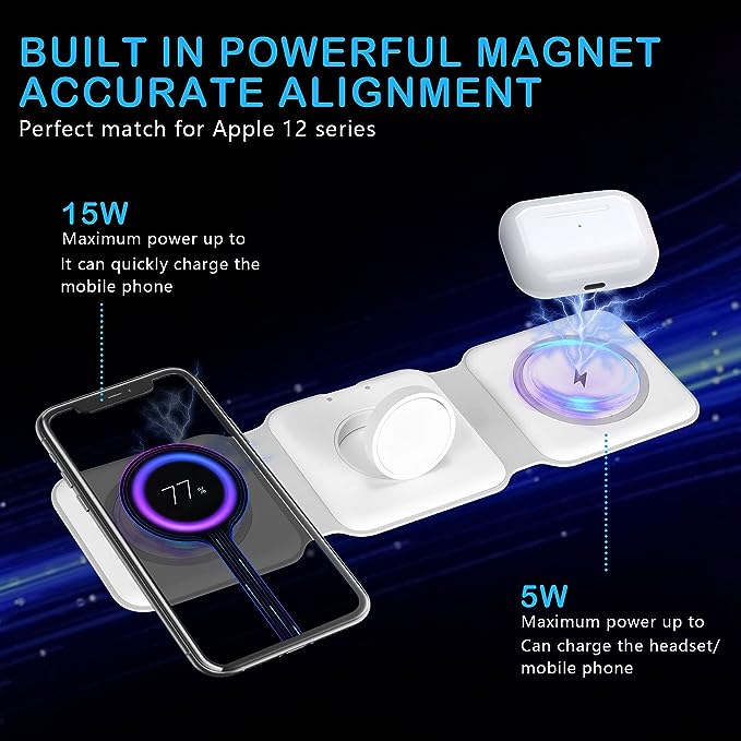 3 in 1 Folding Wireless Magnetic Charger