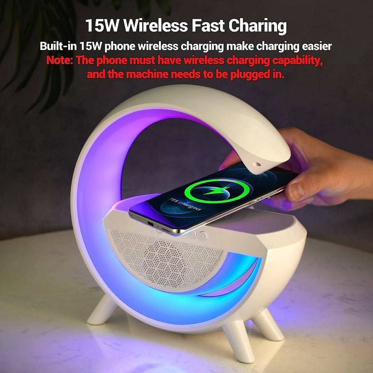 Led Wireless Charger Speaker