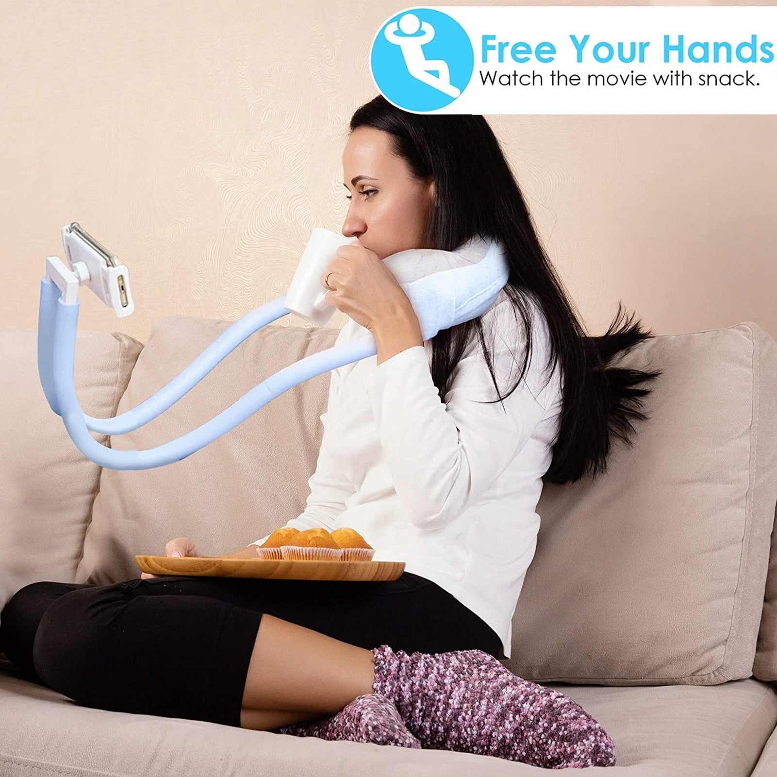 2 In1 Cell Phone Holder Neck Pillow